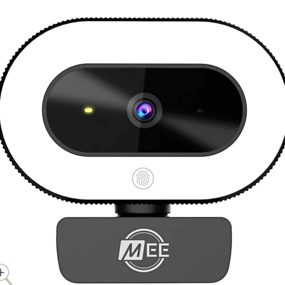 MEE webcam with ring light and face tracking for streaming, podcasts and vloging